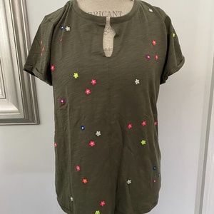 We Are Sundays Green Floral Short Sleeve T Shirt